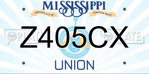 Z405CX Mississippi License Plate