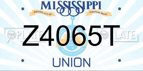 Z4065T Mississippi License Plate