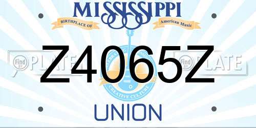 Z4065Z Mississippi License Plate