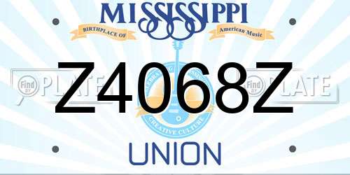 Z4068Z Mississippi License Plate
