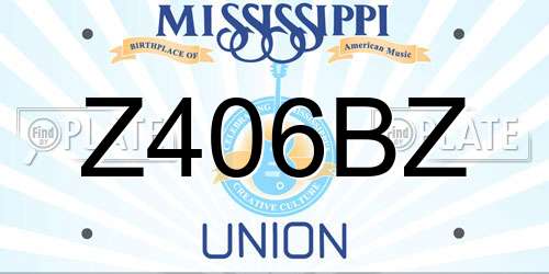 Z406BZ Mississippi License Plate