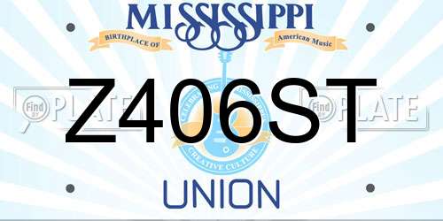 Z406ST Mississippi License Plate