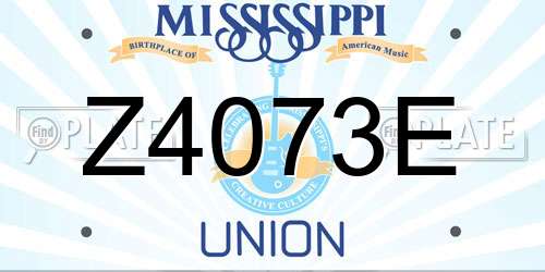 Z4073E Mississippi License Plate