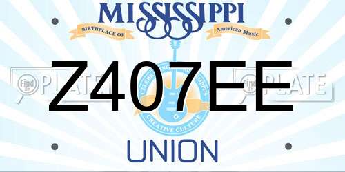 Z407EE Mississippi License Plate