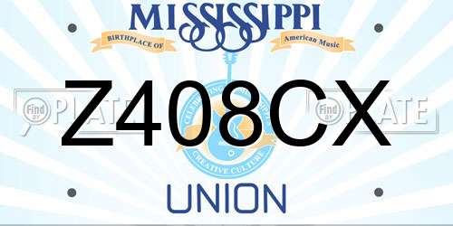 Z408CX Mississippi License Plate