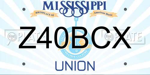 Z40BCX Mississippi License Plate
