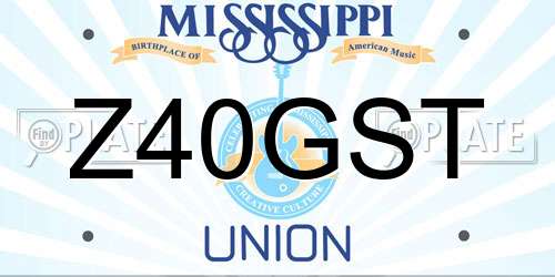 Z40GST Mississippi License Plate