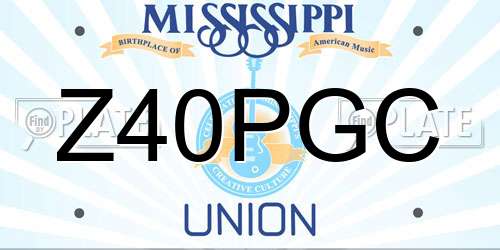 Z40PGC Mississippi License Plate
