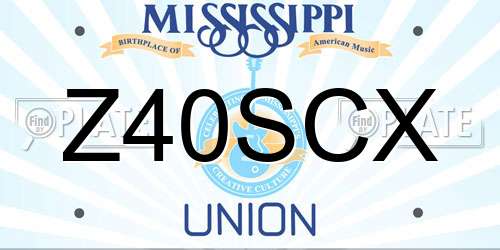 Z40SCX Mississippi License Plate