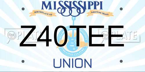 Z40TEE Mississippi License Plate
