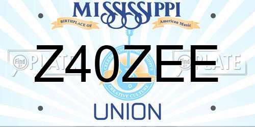 Z40ZEE Mississippi License Plate