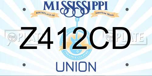 Z412CD Mississippi License Plate