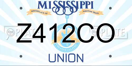 Z412CO Mississippi License Plate