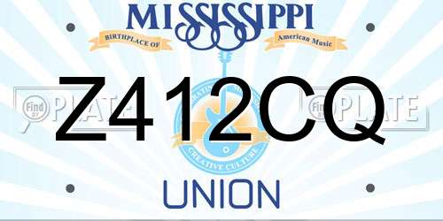 Z412CQ Mississippi License Plate