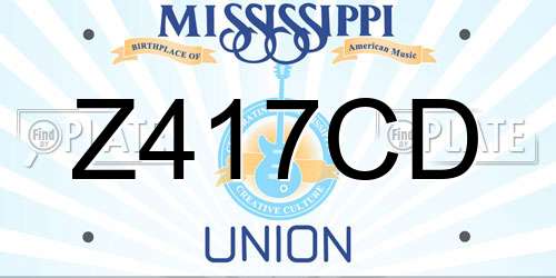 Z417CD Mississippi License Plate
