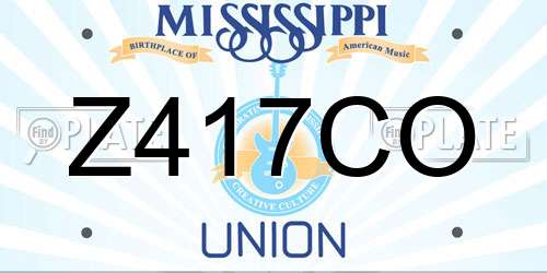 Z417CO Mississippi License Plate