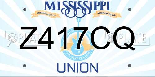 Z417CQ Mississippi License Plate