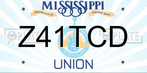 Z41TCD Mississippi License Plate