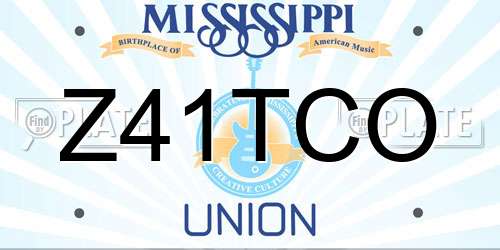 Z41TCO Mississippi License Plate
