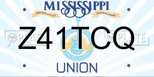 Z41TCQ Mississippi License Plate