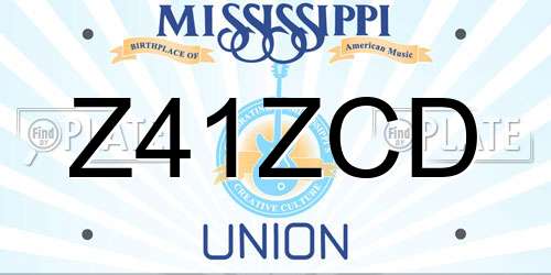 Z41ZCD Mississippi License Plate