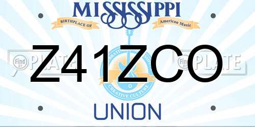 Z41ZCO Mississippi License Plate