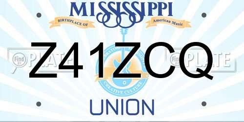 Z41ZCQ Mississippi License Plate