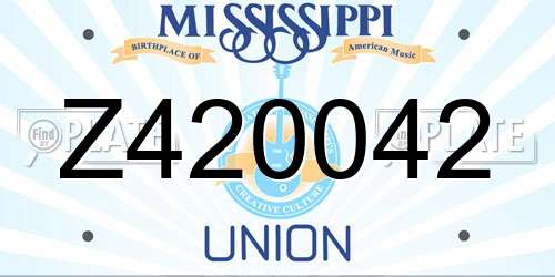 Z420042 Mississippi License Plate