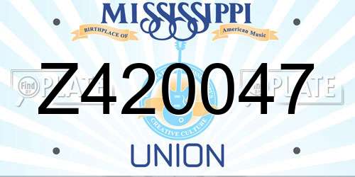 Z420047 Mississippi License Plate