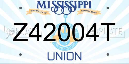 Z42004T Mississippi License Plate