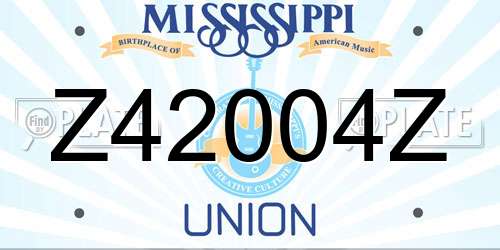 Z42004Z Mississippi License Plate