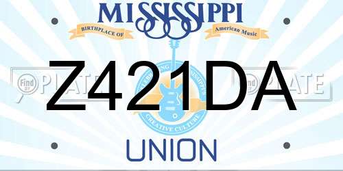 Z421DA Mississippi License Plate