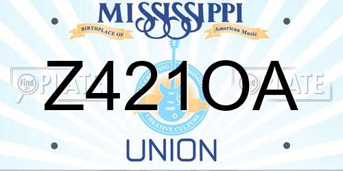 Z421OA Mississippi License Plate