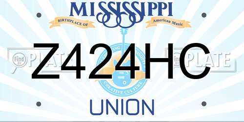 Z424HC Mississippi License Plate
