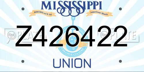 Z426422 Mississippi License Plate