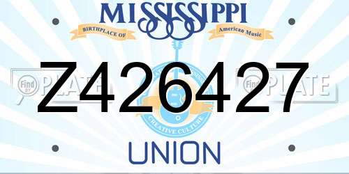 Z426427 Mississippi License Plate