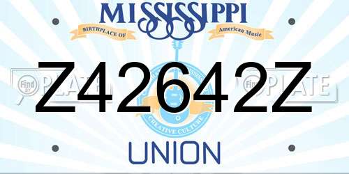 Z42642Z Mississippi License Plate