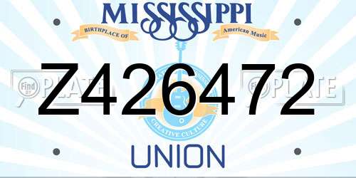 Z426472 Mississippi License Plate