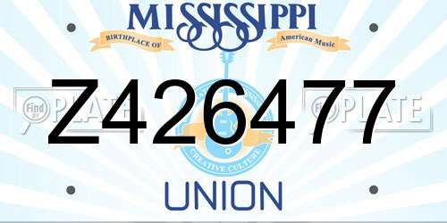 Z426477 Mississippi License Plate