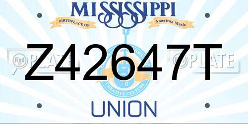 Z42647T Mississippi License Plate