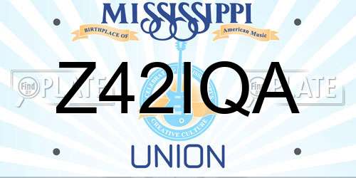 Z42IQA Mississippi License Plate