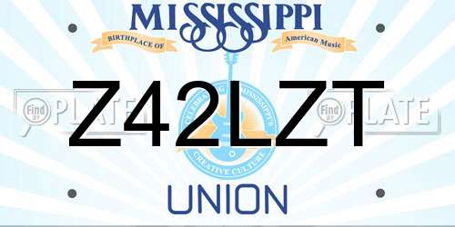 Z42LZT Mississippi License Plate