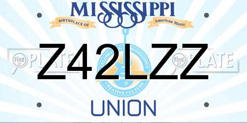 Z42LZZ Mississippi License Plate
