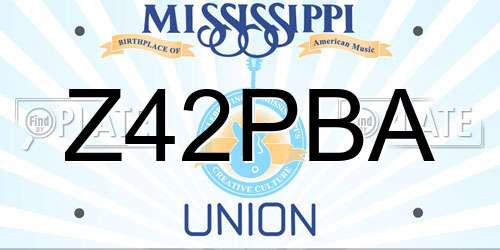 Z42PBA Mississippi License Plate