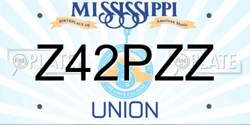 Z42PZZ Mississippi License Plate