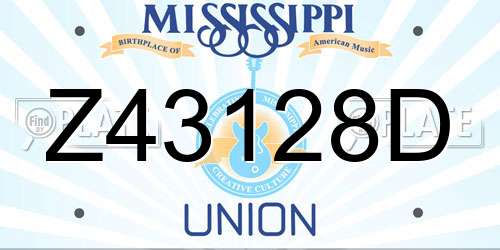 Z43128D Mississippi License Plate