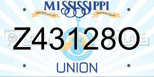 Z43128O Mississippi License Plate