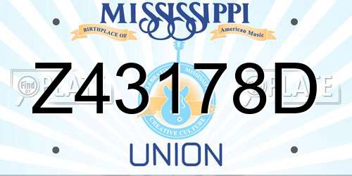 Z43178D Mississippi License Plate
