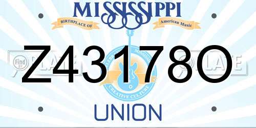 Z43178O Mississippi License Plate