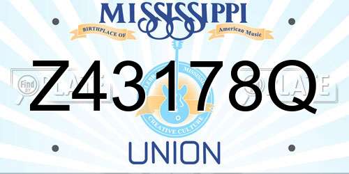 Z43178Q Mississippi License Plate